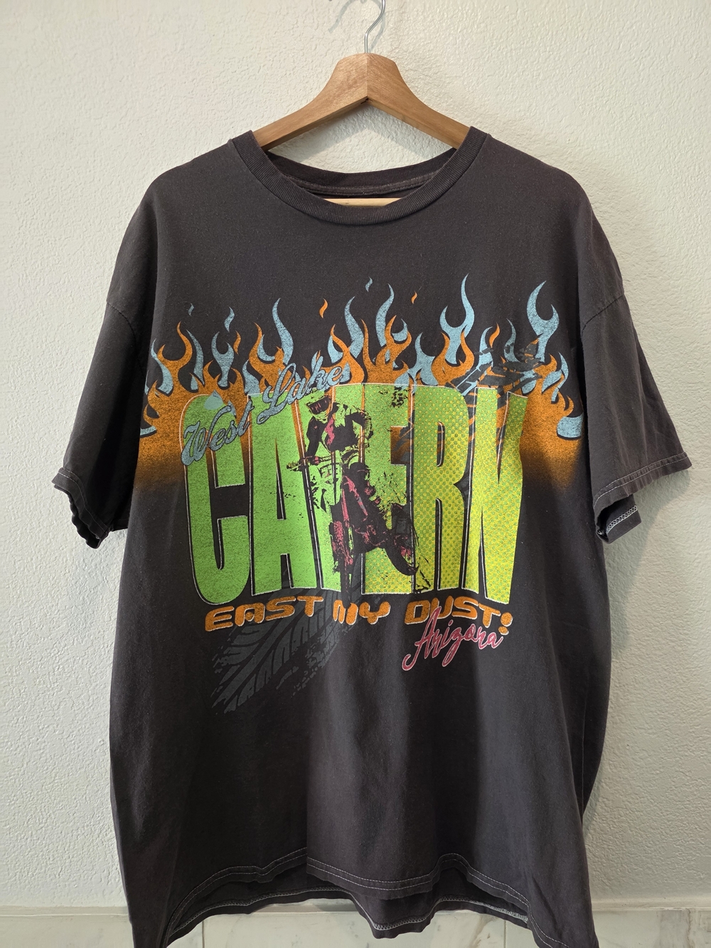 Urban Outfitters Black Short-Sleeve 'CAVERON' MOTORCYCLE Graphic Tee